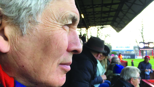 David Kynaston at an Aldershot game (Photo Lucy Kynaston)