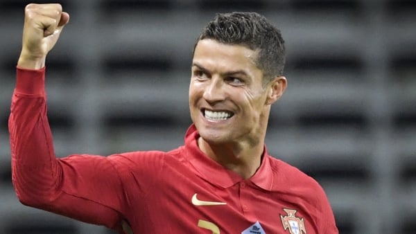 Cristiano Ronaldo scored in each half against Sweden