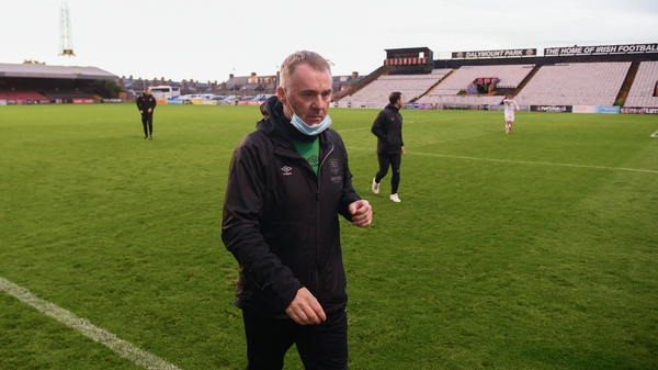 John Sheridan leaves the pitch after Waterford's win at Dalymount Park