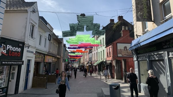 Overhead art work has been installed on some Waterford streets