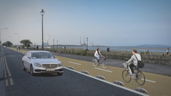 A picture showing how the cycle path in Sandymount would look
