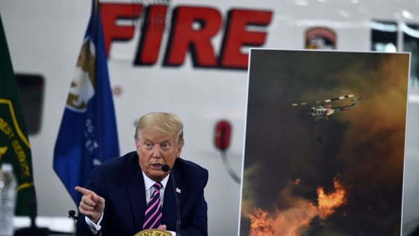 US President Donald Trump met senior officials dealing with the fires in California