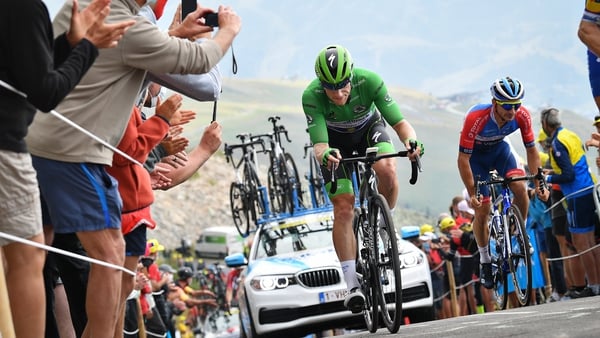 With four stages remaining, Sam Bennett holds a 47 point lead in the race for the green jersey