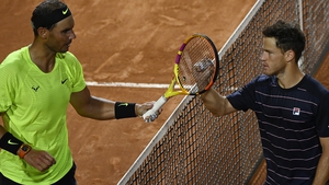 Rafael Nadal (left) was beaten by Diego Schwartzman for the first time
