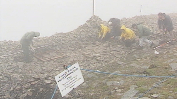 Archaeologists on Croagh Patrick, County Mayo (1995)