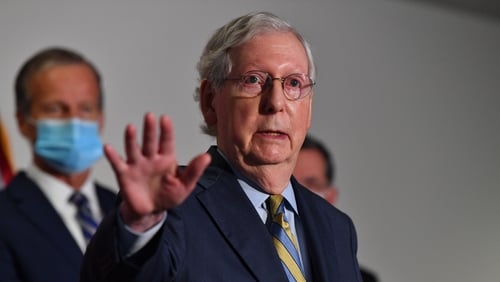 Senator Mitch McConnell, has had two episodes of 'freezing' when he stopped talking in the middle of press conferences and had to be helped away by aides in the full glare of the cameras