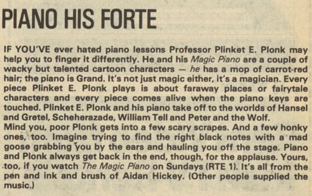 RTÉ Guide, 10 October 1980 - Magic Piano