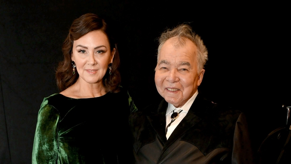 John Prine and his wife Fiona attend the Grammy Awards in 2020