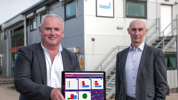Adrian Byrne, CEO and Pat McDonald, Technical Director at Bluezone Technologies' Newry-based headquarters