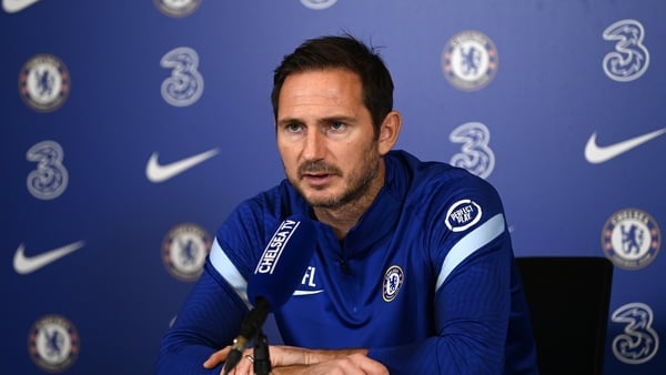Frank Lampard during a Chelsea press conference in 2020