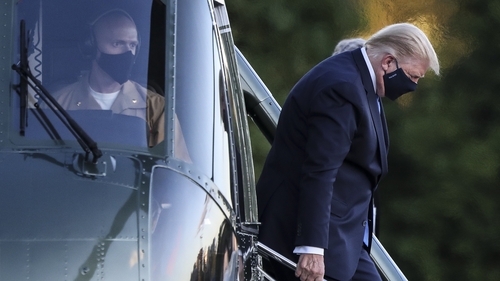 US president Donald Trump checks into the Walter Reed National Military Medical Center for Covid-19 treatment
