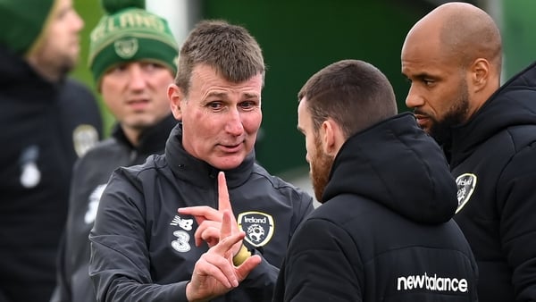 Stephen Kenny chats to Connolly at training