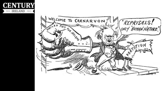 Century Ireland Edition 189 - A cartoonist's interpretation of the content of Lloyd George's speech in Carnarvon Photo: Sunday Independent, 17 October 1920