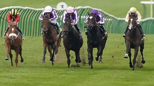 Ballydoyle's three runners all carried purple and white silks, but Mother Earth's rider was sporting a pale pink cap, while Snowfall's jockey donned a white cap, not as declared