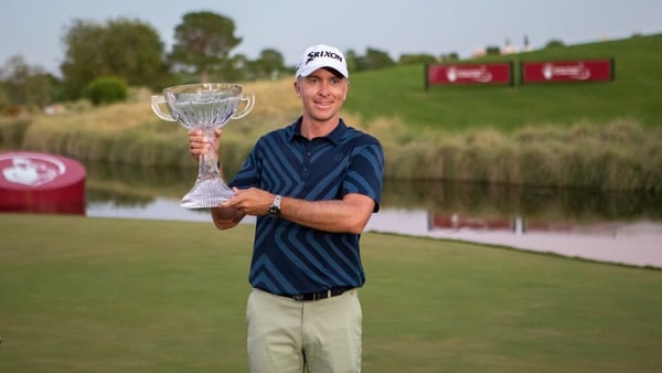 Martin Laird celebrates winning the Shriners Hospitals for Children Open