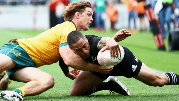 Aaron Smith scored New Zealand's second try against Australia