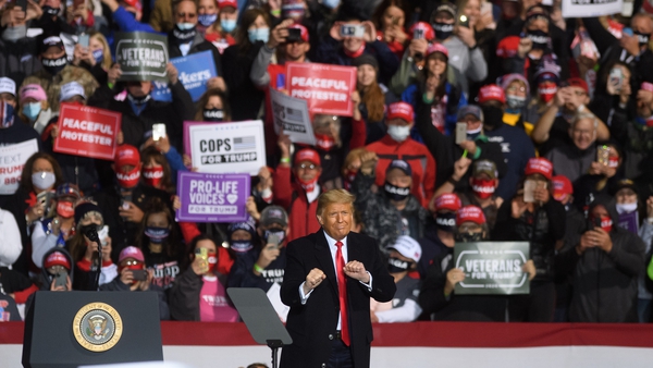Donald Trump told the crowd he is battling 'marxists' and 'lunatics'
