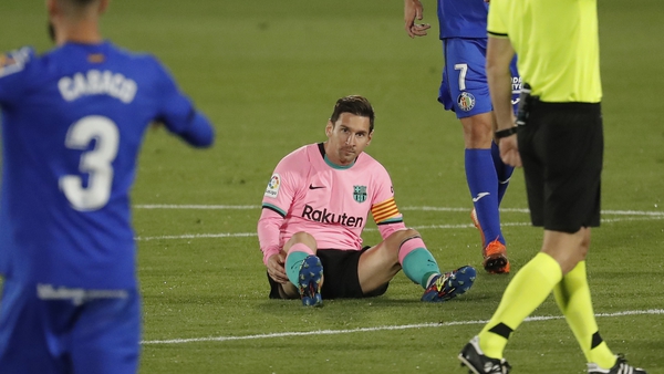 Lionel Messi hit the woodwork as Barcelona slipped up
