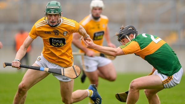 James McNaughton of Antrim in action against James O'Connor