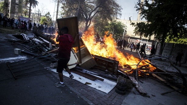 Nearly 600 arrested in Chile as protests turn violent