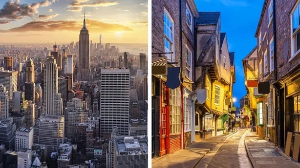 New York, New York (L) and York, North Yorkshire (R) (iStock/PA)