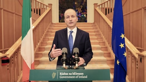 Taoiseach Micheál Martin making a public address tonight