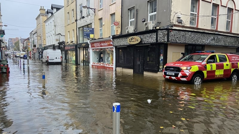 Streets under water in Cork city centre