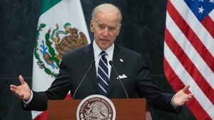 Former US vice-president Joe Biden speaking in Mexico City in February 2016 after a meeting with then Mexican president Enrique Pena Nieto. Photo: Daniel Cardenas/Anadolu Agency/Getty Images