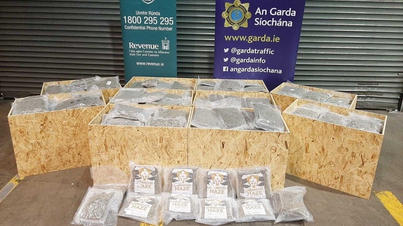 A
picture of the drugs seizure was posted on the An Garda
Síochána Twitter account