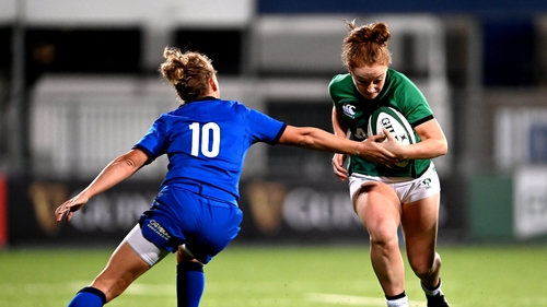 Laura Sheehan in action against Italy