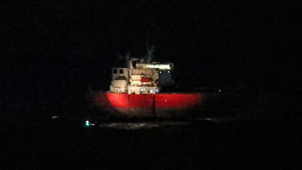 The Nave Andromeda oil tanker off the coast of the Isle of Wight