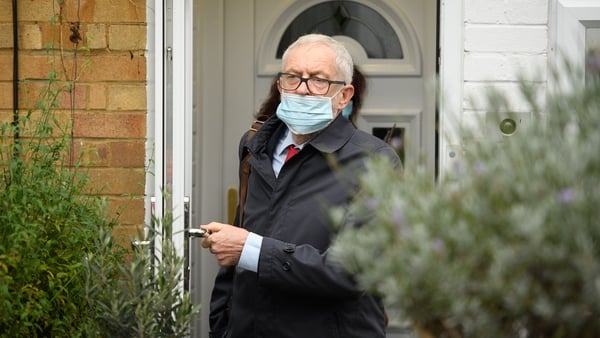 Jeremy Corbyn seen leaving his home ahead of the publication of the report