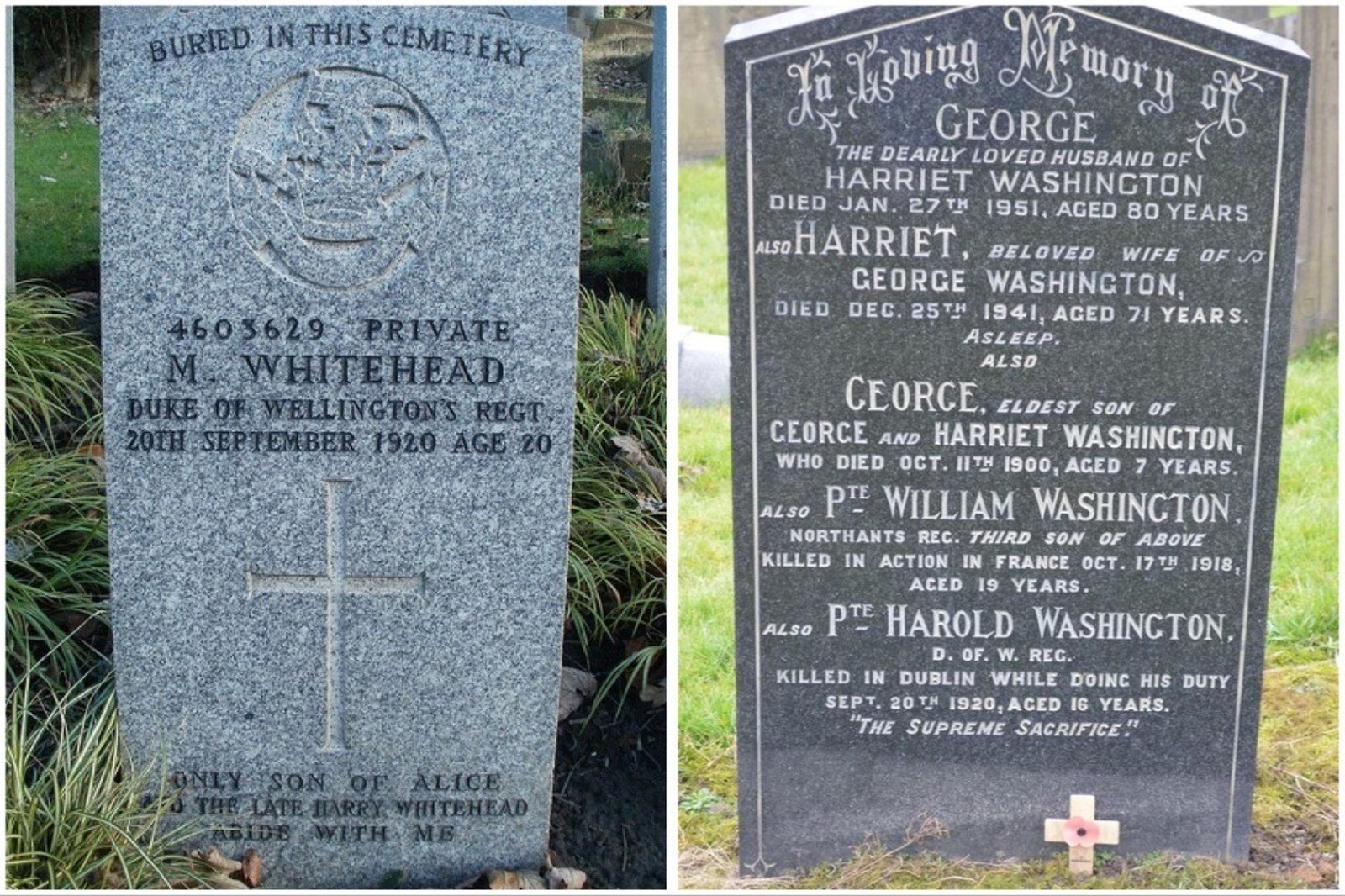 Image - The graves of Marshall Whitehead and Harold Washington (Courtesy: Stephen Farnell and Leonard Scott)