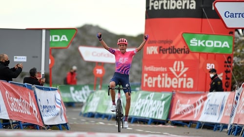 Hugh Carthy wins stage 12 at the Alto de l'Angliru