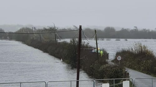 The Clonown road out of Athlone has been closed after heavy flooding