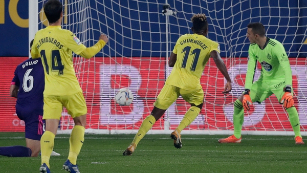 Samuel Chukwueze gives Villarreal the lead against Real Valladolid