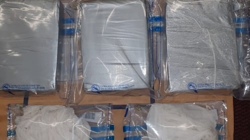 Drugs, believed to be cocaine and heroin, were found during searches of a residence in Mullingar