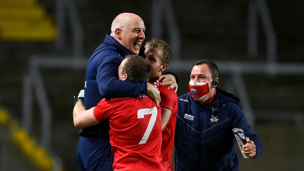 Ronan McCarthy celebrates with his players