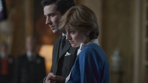 Josh O'Connor as Prince Charles and Emma Corrin as Diana Spencer in The Crown