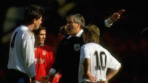 Keith Hackett gives West Ham's Tony Gale his marching orders in the Irons' loss to Nottingham Forest in the 1991 FA Cup semi-final