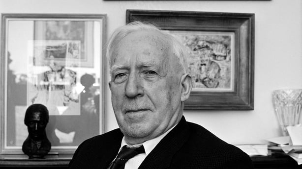 Black and white photo of an elderly Peadar O'Donnell