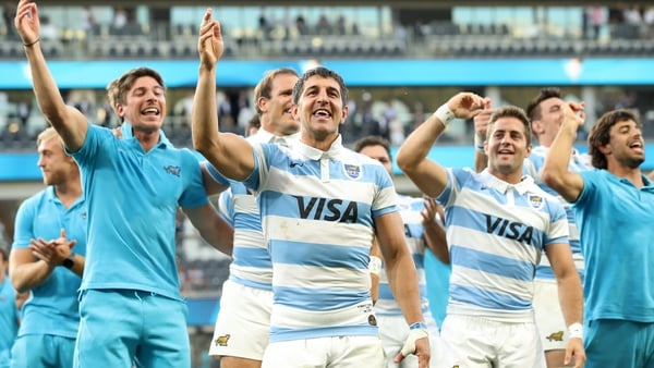 Pumas Pride: The Argentina team celebrate their historic win