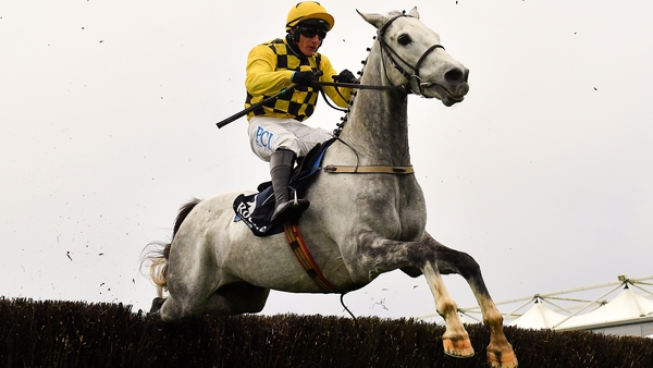 Asterion Forlonge and Paul Townend jump the last on their way to winning the Beginners' Chase at Punchestown.