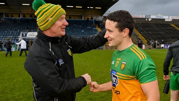 Donegal manager Declan Bonner and Eoin McHugh