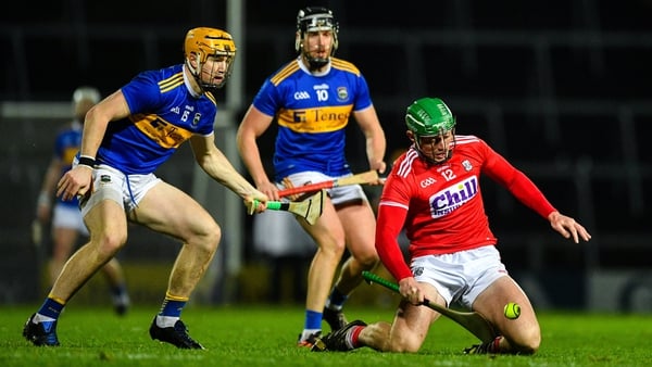 Robbie O'Flynn of Cork in action against Tipp's Jake Morris at the Gaelic Grounds.