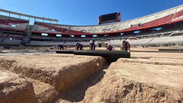 The existing Club Atlético pitch is being replaced by a SISGrass hybrid grass system