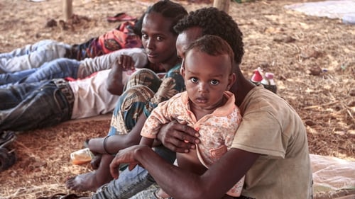 Ethiopian refugees at the Um Rakuba camp in Sudan