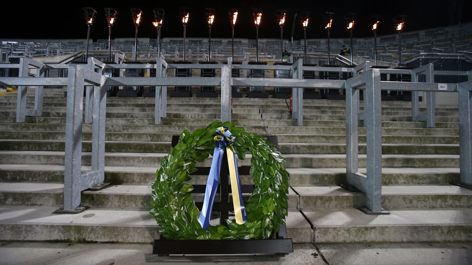 Image - Wreath on Hill 16, Croke Park, Saturday 21 November 2015, 95th anniversary of the killings (Credit: PA)
