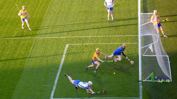 Dessie Hutchinson score the first of three Waterford goals against Clare