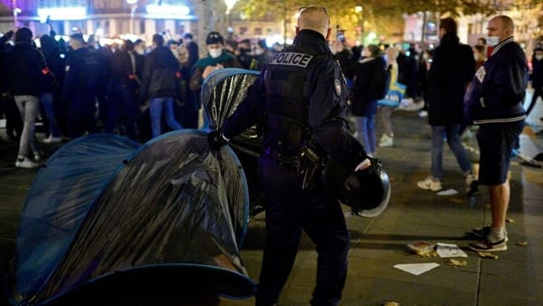 Officers used tear gas to dismantle the camp at Place de la République in Paris